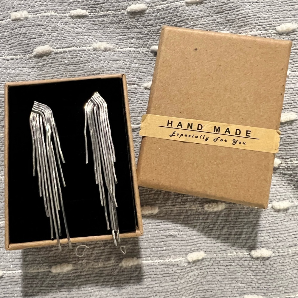 Sterling dangle earrings. Sleek, lightweight and elegant.